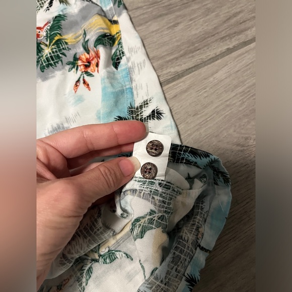 Campia Men’s Extra Large Hawaiian Beach Print Button Up Short Sleeve Shirt - Picture 11 of 13